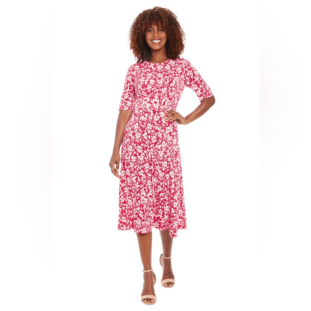 London Times Floral Midi‎ Dress